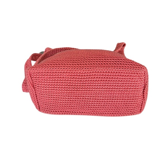 The Sak Crochet Shoulder Bag Pink Orange White Striped Hobo Purse - Picture 6 of 12